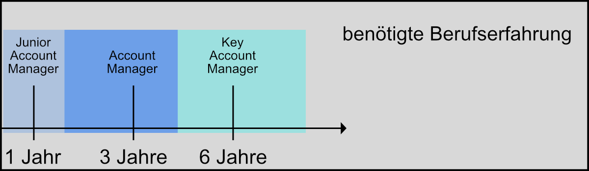 Ein Bild zur benötigten Berufserfahrung für die Account Manager Stufen.